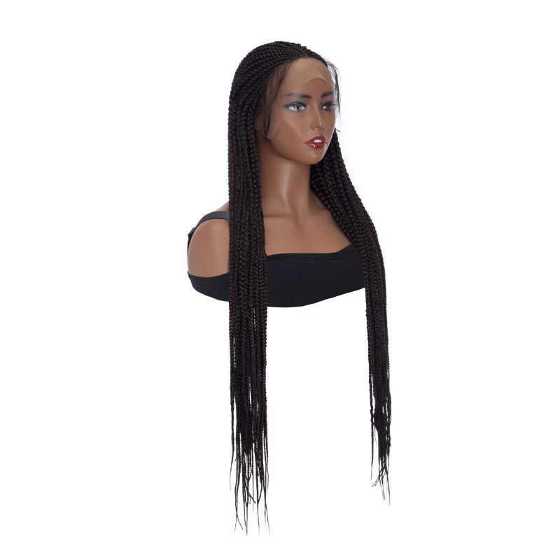 38" Long Braided Box Braids Wig Synthetic Lace Front Wigs for Women High Temperature Hair