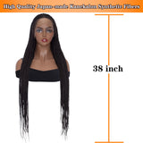 38" Long Braided Box Braids Wig Synthetic Lace Front Wigs for Women High Temperature Hair