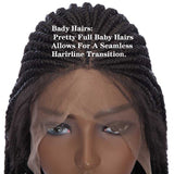 38" Long Braided Box Braids Wig Synthetic Lace Front Wigs for Women High Temperature Hair