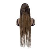 38 inch Box Braided Wigs for Black Women Full Head Braid Ombre Color Fiber Hair Fake Scalp