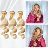 12A Grade Human Hair Body Wave 3PCS Virgin Hair Bundles Beach Blonde 613