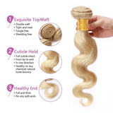 12A Grade Human Hair Body Wave 3PCS Virgin Hair Bundles Beach Blonde 613