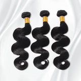 3PCS Brazilian Body Wave Human Hair Weave Extensions for Black Women Natural Color