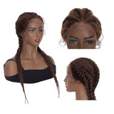 4 Dutch Braided Wigs Lace Front Synthetic Hair Box Braiding Wig with Baby Hair