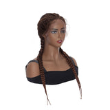 4 Dutch Braided Wigs Lace Front Synthetic Hair Box Braiding Wig with Baby Hair
