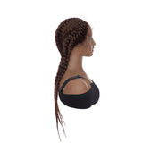 4 Dutch Braided Wigs Lace Front Synthetic Hair Box Braiding Wig with Baby Hair