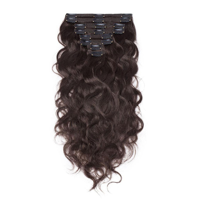 Clip in Hair Extensions Body Wave 8pcs 18" Human Hair For Black Women