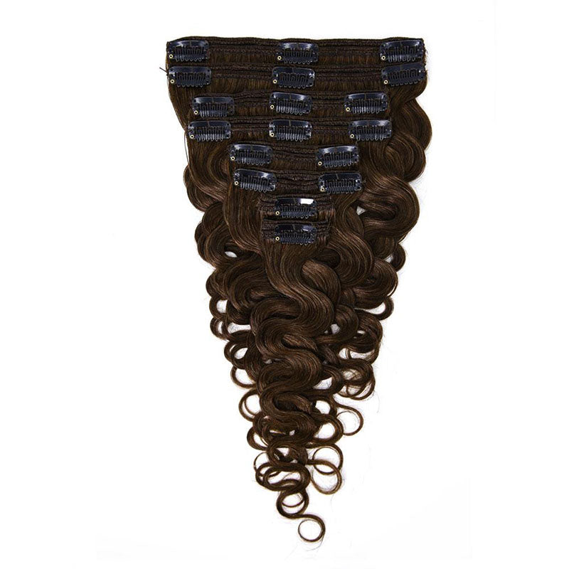 Clip in Hair Extensions Body Wave 8pcs 18" Human Hair For Black Women