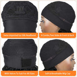 Headband Wigs For Black Women Kinky Straight Human Hair Wig Glueless Brown Color 2