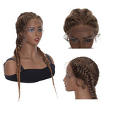 African Braid Wig For Women Ombre Braided Wigs Glueless Box Lace Front Wigs