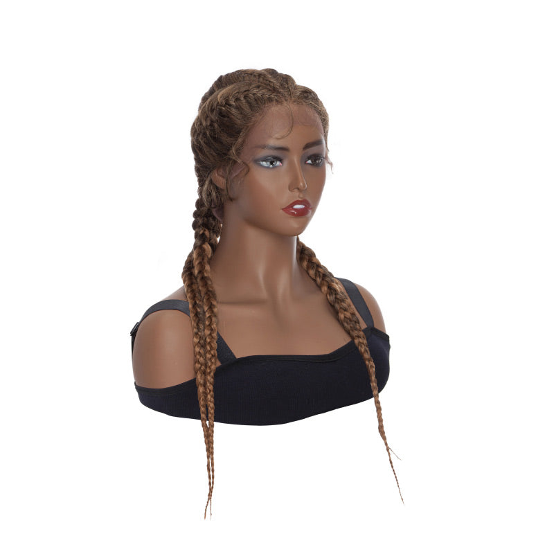 African Braid Wig For Women Ombre Braided Wigs Glueless Box Lace Front Wigs
