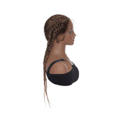 African Braid Wig For Women Ombre Braided Wigs Glueless Box Lace Front Wigs