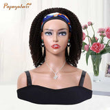 Afro Kinky Curly Headband Wigs Human Hair Half Wigs Brown Color #2