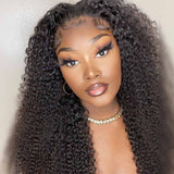 Afro Kinky Curly Wig For African American Lace Frontal Wigs Human Hair Pre Plucked Hairline