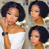 Curly Lace Front Wig Human Hair 13x4 Lace Bob Wig Brazilian Hair 150% Density Pre Plucked