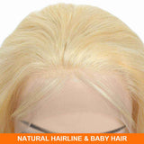 Glueless 13x4 Invisible Transparent HD Straight Lace Front Wig Blonde Hair For Black Women