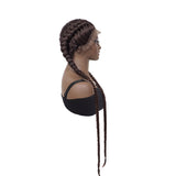 Synthetic Hair Wigs Dutch Twins Braids Wig for Black Women With Baby Hair