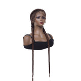 Synthetic Hair Wigs Dutch Twins Braids Wig for Black Women With Baby Hair