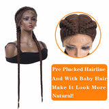 Synthetic Hair Wigs Dutch Twins Braids Wig for Black Women With Baby Hair