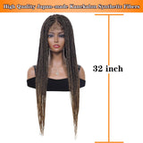 Box Braided Synthetic Handmade Braid Lace Front Wigs with Baby Hair for Women