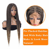 Box Braided Synthetic Handmade Braid Lace Front Wigs with Baby Hair for Women
