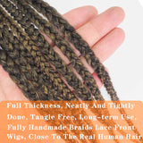 Box Braided Synthetic Handmade Braid Lace Front Wigs with Baby Hair for Women