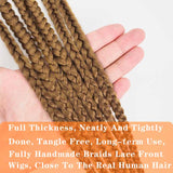 Box Braided Wig Full Lace Front Wig 38 Inches Long Cornrow Synthetic Braids