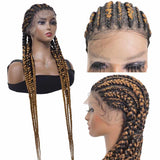 Box Braided Wig Full Lace Front Wig 38 Inches Long Cornrow Synthetic Braids