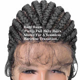 Box Braided Wigs for Black Women 38 inch Long Glueless Braids Wig Fake Scalp Synthetic Hair