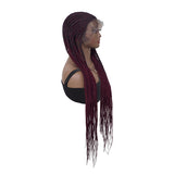 Braided Box Braiding Synthetic Lace Front Wig 38Inches Long Braids Heat Fiber Hair Hand Braided Wig