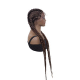 Braided Lace Front Wigs Heat Resistant Fiber Hair For Black Women Four Braids