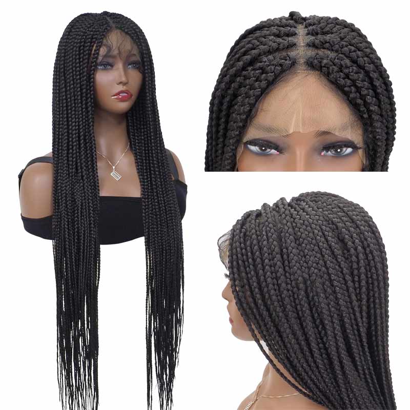 Braided Wigs for Black Women Full Lace Front Braids Wig With Baby Hair –