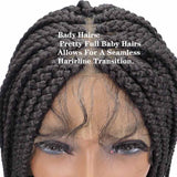 Braided Wigs for Black Women Full Lace Front Braids Wig With Baby Hair Synthetic Hair