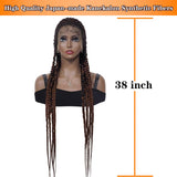 Braided Wigs with Full Lace Frontal Synthetic Hair Glueless Long Wig For Black Women