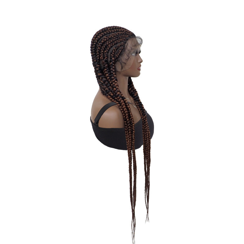Braided Wigs with Full Lace Frontal Synthetic Hair Glueless Long Wig For Black Women