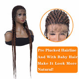 Braided Wigs with Full Lace Frontal Synthetic Hair Glueless Long Wig For Black Women