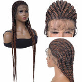 Braided Wigs with Full Lace Frontal Synthetic Hair Glueless Long Wig For Black Women