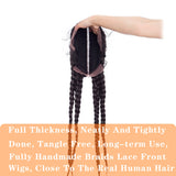 Corncow Braided Wigs Four Box Braids Synthetic Hair Lace Front Wig with Baby Hair