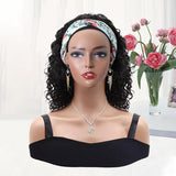 Headband Bob Wigs Curly Human Hair For African American Throw On And Go