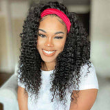 Affordable Headband Wigs Human Hair Deep Wave Glueless None Lace Front Wigs