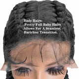 Double Dutch Braided Lace Front Wigs with Baby Hair Synthetic Braids Wig