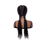 French Braided Wigs for Black Women 100% Hand Braided Swiss Lace Synthetic Hair