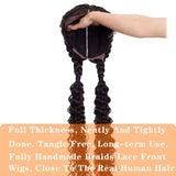 French Braided Wigs for Black Women 100% Hand Braided Swiss Lace Synthetic Hair