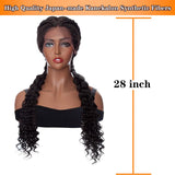 French Braided Wigs for Black Women 100% Hand Braided Swiss Lace Synthetic Hair