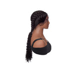 French Braided Wigs for Black Women 100% Hand Braided Swiss Lace Synthetic Hair