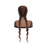 Feed In Braid Wigs Ombre Brown Synthetic Hair Lace Front Braided Wigs