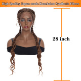 Feed In Braid Wigs Ombre Brown Synthetic Hair Lace Front Braided Wigs