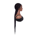 Full Head Lace Front Box Braided Cornrow Braids Lace Frontal Wig Synthetic Hand Braid