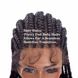 Full Head Lace Front Box Braided Cornrow Braids Lace Frontal Wig Synthetic Hand Braid