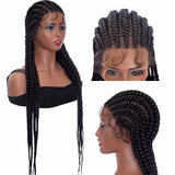 Full Head Lace Front Box Braided Cornrow Braids Lace Frontal Wig Synthetic Hand Braid